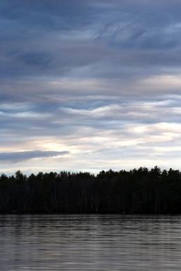 nature landscape lake water trees sky clouds