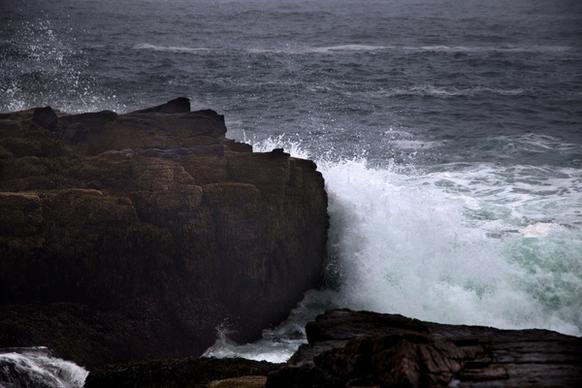 nature landscape ocean water waves rocks seacoast