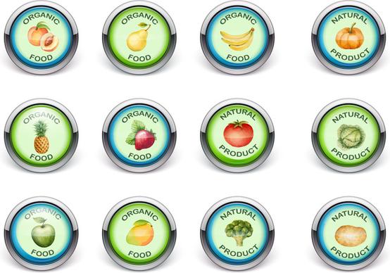 nature organic badge fruite and vegetables