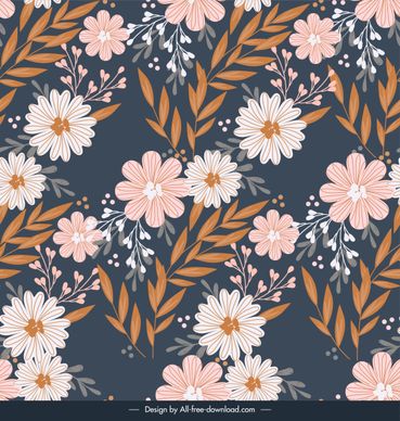 nature pattern flowers leaves decor colorful classic