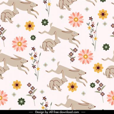 nature pattern rabbits flowers sketch colorful motion design
