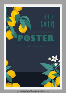 nature poster template lemon tree sketch classic design
