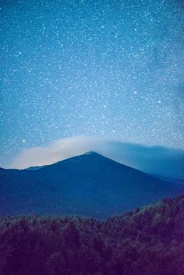 nature scene picture starry sky mountain 