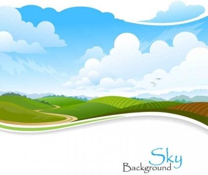 nature sky scenery vector background