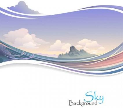nature sky scenery vector background