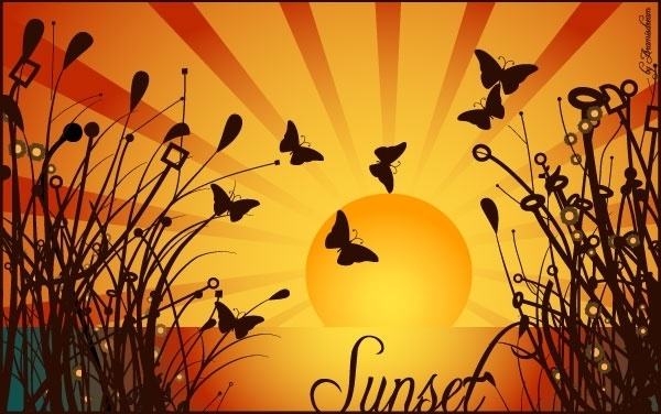 NATURE SUNSET VECTOR GRAPHIQUE