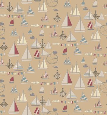 nautical elements seamless pattern vector