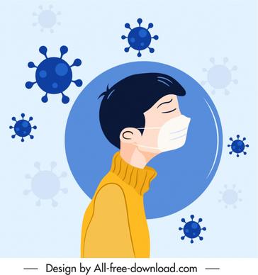 ncov epidemic poster viruses masking patient sketch