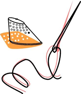 Needle Thread And Timble clip art