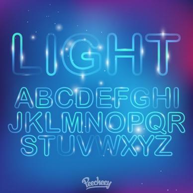 neon light font