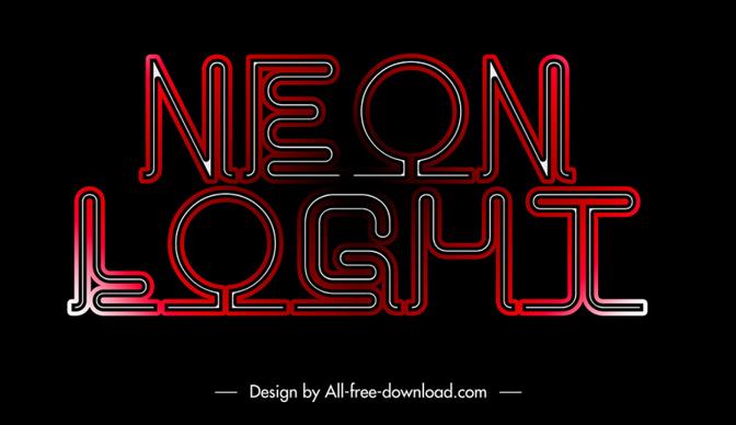 neon light logotype flat dark modern design