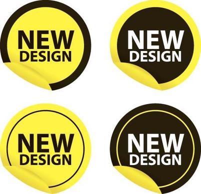 new design stickers vectors