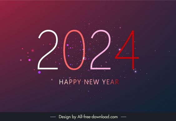 new year 2024 backdrop template elegant flat dark universe