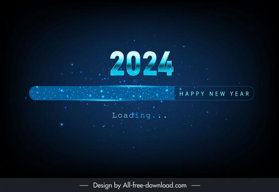 new year 2024 background template modern dark universe