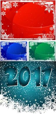 new year background beautiful snowflakes vector