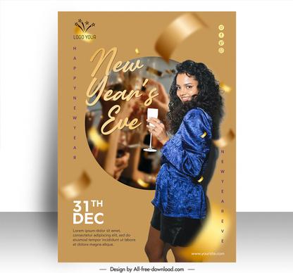 new years eve party poster template modern luxury elegant realistic design 