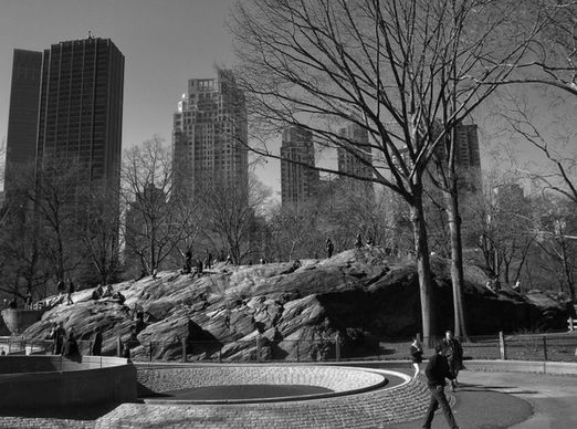 new york city central park black and white