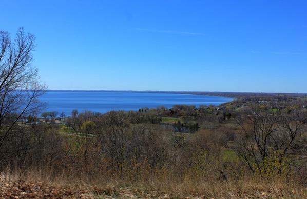 nice view of the lake at high cliff state park wisconsin