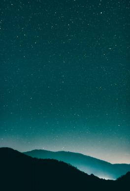 night mountain scenery picture starry night sky mountain range
