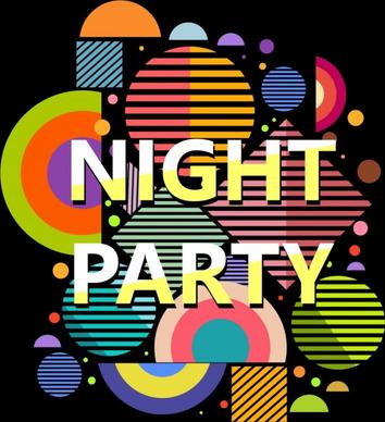 night party banner colorful flat geometric decor