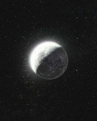 night sky picture sparkling stars full moon scene 