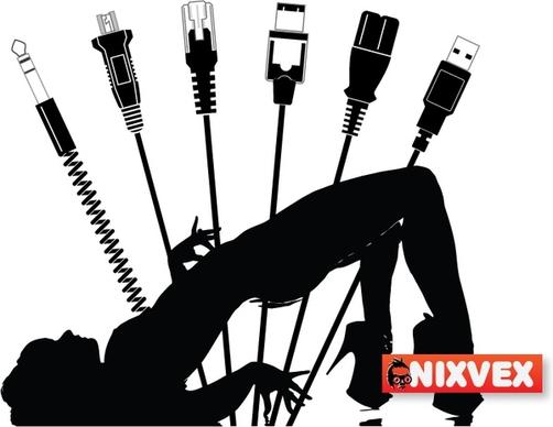 NixVex Plugged In Free Vector