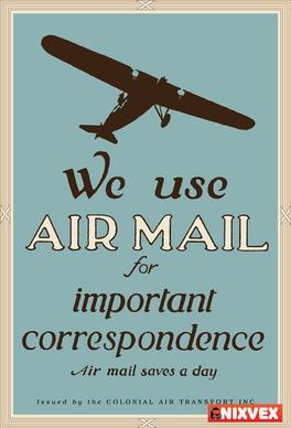 NixVex "We Use Air Mail" Free Vector