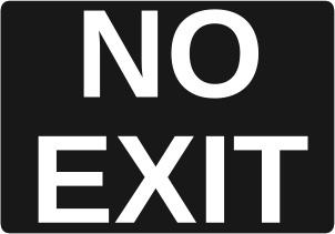 No Exit White On Black clip art