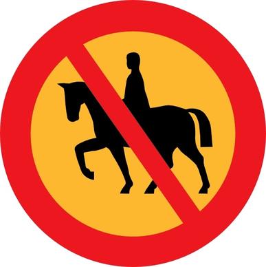 No Horse Riding Sign clip art