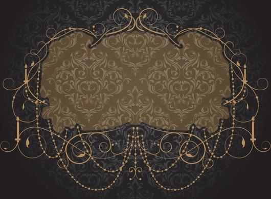 card background template dark elegant classic european frame