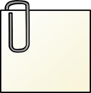 Note With Paperclip clip art