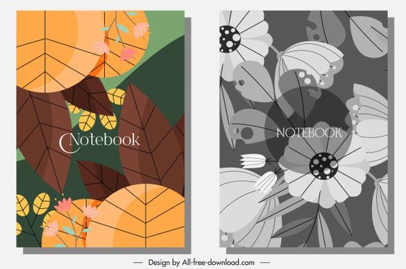 notebook cover background classical flat design plants decor
