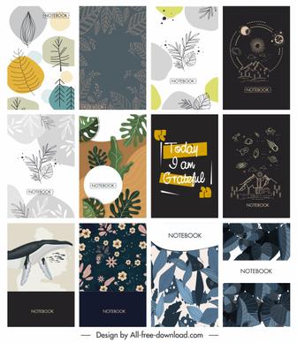 notebook cover templates classic handdrawn decor