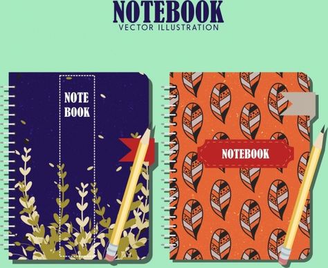 notebook cover templates leaves theme classical design