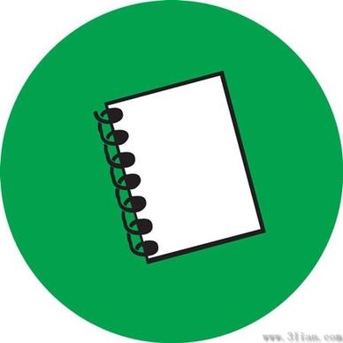 notebook icon green background vector