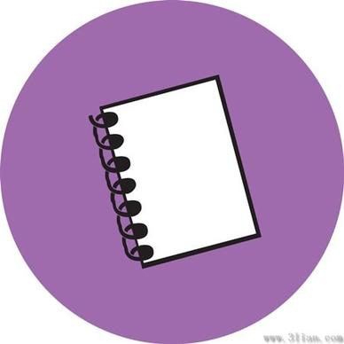 notebook icon vector purple background