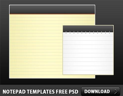 Notepad Templates Free PSD