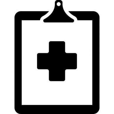 notes medical sign icon flat symmetric cross geometric outline