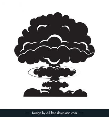 nuclear explosion icon dynamic silhouette smoke sketch