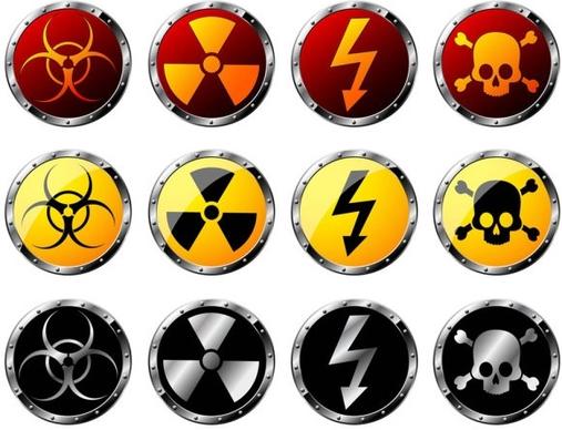 nuclear radiation hazard warning signs vector