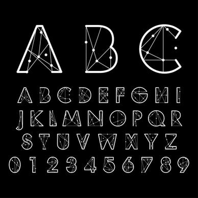 number and alphabet creative design vectors