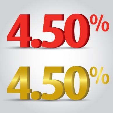 number percentage red gold grey background discount sales 3d