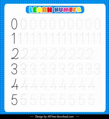 number studying education template modern colored bright decor