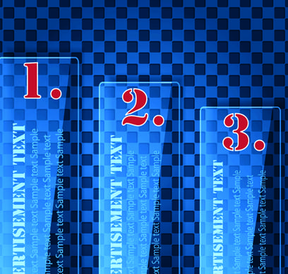 numbered glass banner vector set