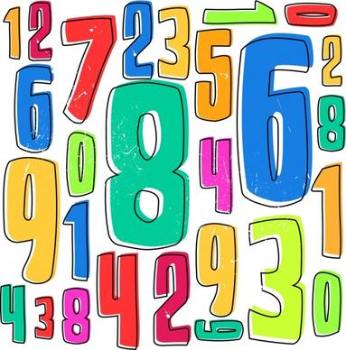 numbers background colorful handdrawn sketch
