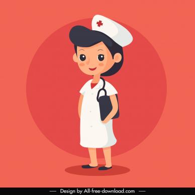 nurse designe element cute cartoon character  