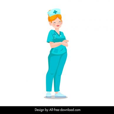 nurse icon smiley sketch carton character 