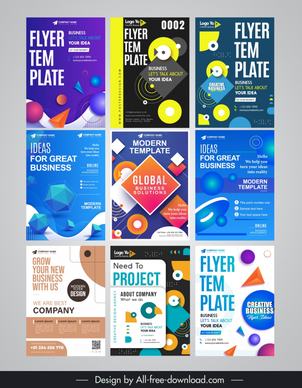 objects flyers templates collection modern elegant geometric shapes