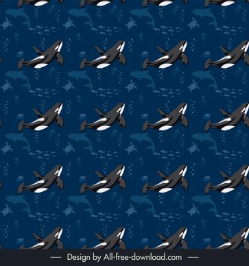 ocean pattern template dark repeating whales sketch silhouette dynamic design 