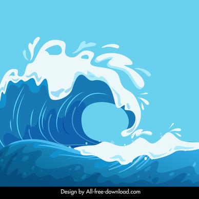 ocean wave backdrop template dynamic classic sketch 